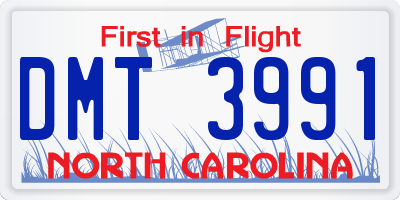 NC license plate DMT3991