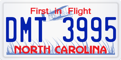 NC license plate DMT3995