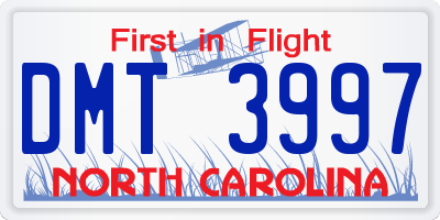 NC license plate DMT3997