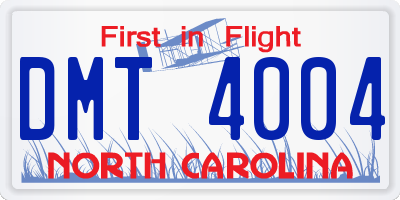 NC license plate DMT4004