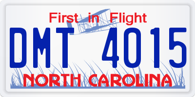 NC license plate DMT4015