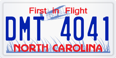 NC license plate DMT4041