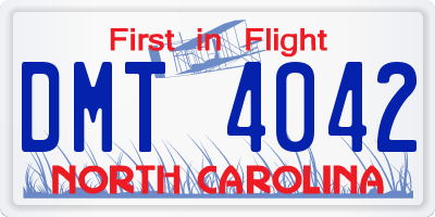 NC license plate DMT4042