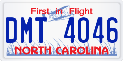 NC license plate DMT4046