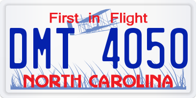 NC license plate DMT4050