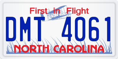 NC license plate DMT4061