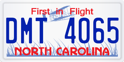 NC license plate DMT4065