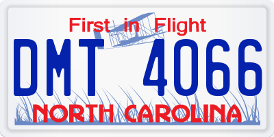 NC license plate DMT4066