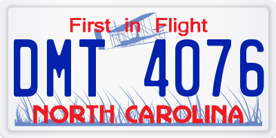 NC license plate DMT4076