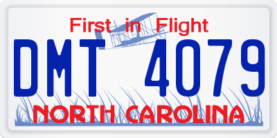 NC license plate DMT4079
