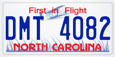 NC license plate DMT4082