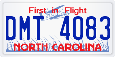 NC license plate DMT4083