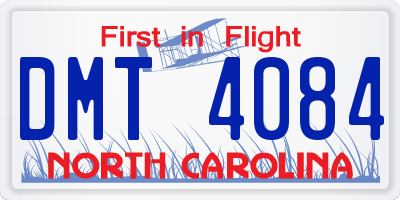 NC license plate DMT4084