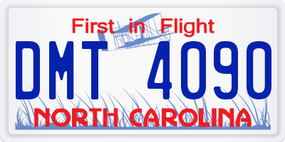 NC license plate DMT4090