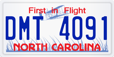 NC license plate DMT4091