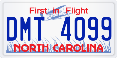 NC license plate DMT4099