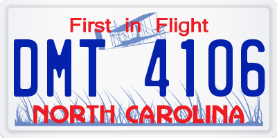 NC license plate DMT4106