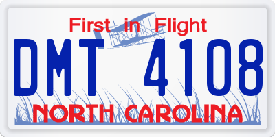 NC license plate DMT4108