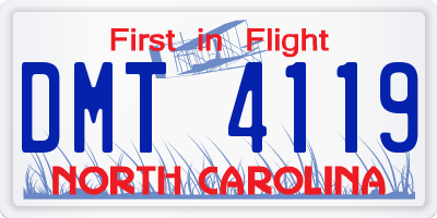 NC license plate DMT4119