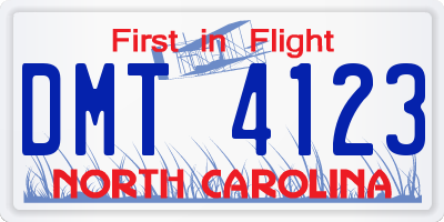 NC license plate DMT4123