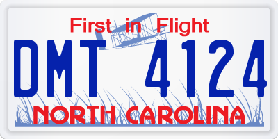 NC license plate DMT4124