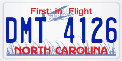 NC license plate DMT4126