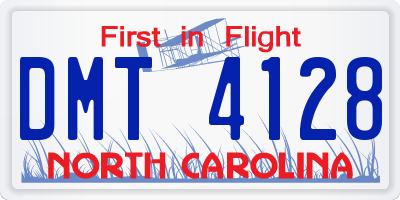 NC license plate DMT4128