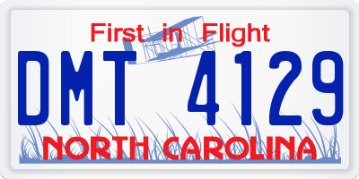 NC license plate DMT4129