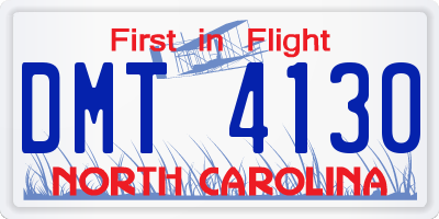 NC license plate DMT4130
