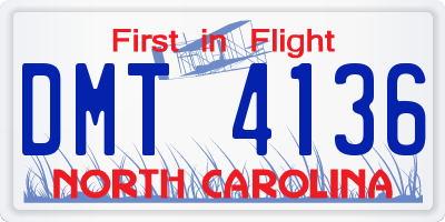 NC license plate DMT4136