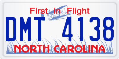 NC license plate DMT4138