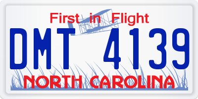 NC license plate DMT4139