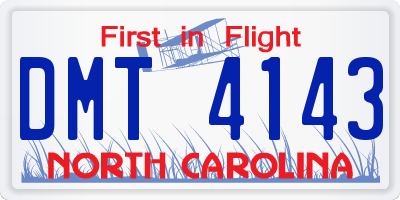 NC license plate DMT4143