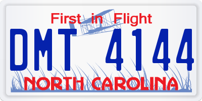 NC license plate DMT4144