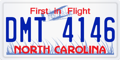 NC license plate DMT4146