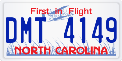 NC license plate DMT4149