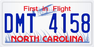 NC license plate DMT4158