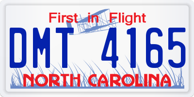 NC license plate DMT4165