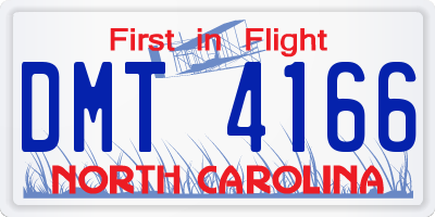 NC license plate DMT4166