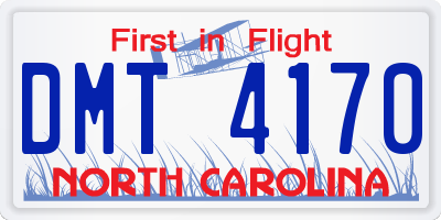 NC license plate DMT4170