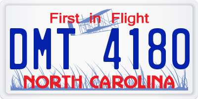 NC license plate DMT4180