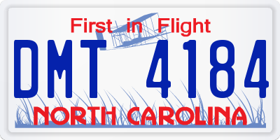 NC license plate DMT4184