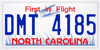 NC license plate DMT4185