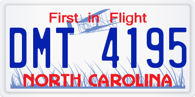 NC license plate DMT4195