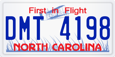 NC license plate DMT4198