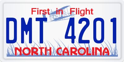 NC license plate DMT4201
