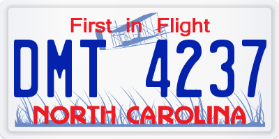 NC license plate DMT4237