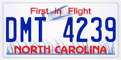 NC license plate DMT4239