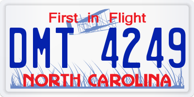 NC license plate DMT4249