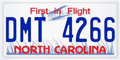 NC license plate DMT4266